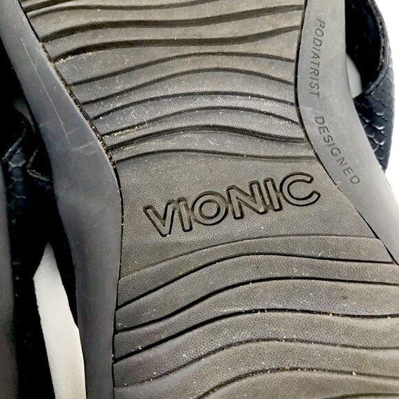 Vionic BELLA II Black Toe Post Thing Orthaheel Orthotic Flip Flop Sandals - Picture 9 of 10